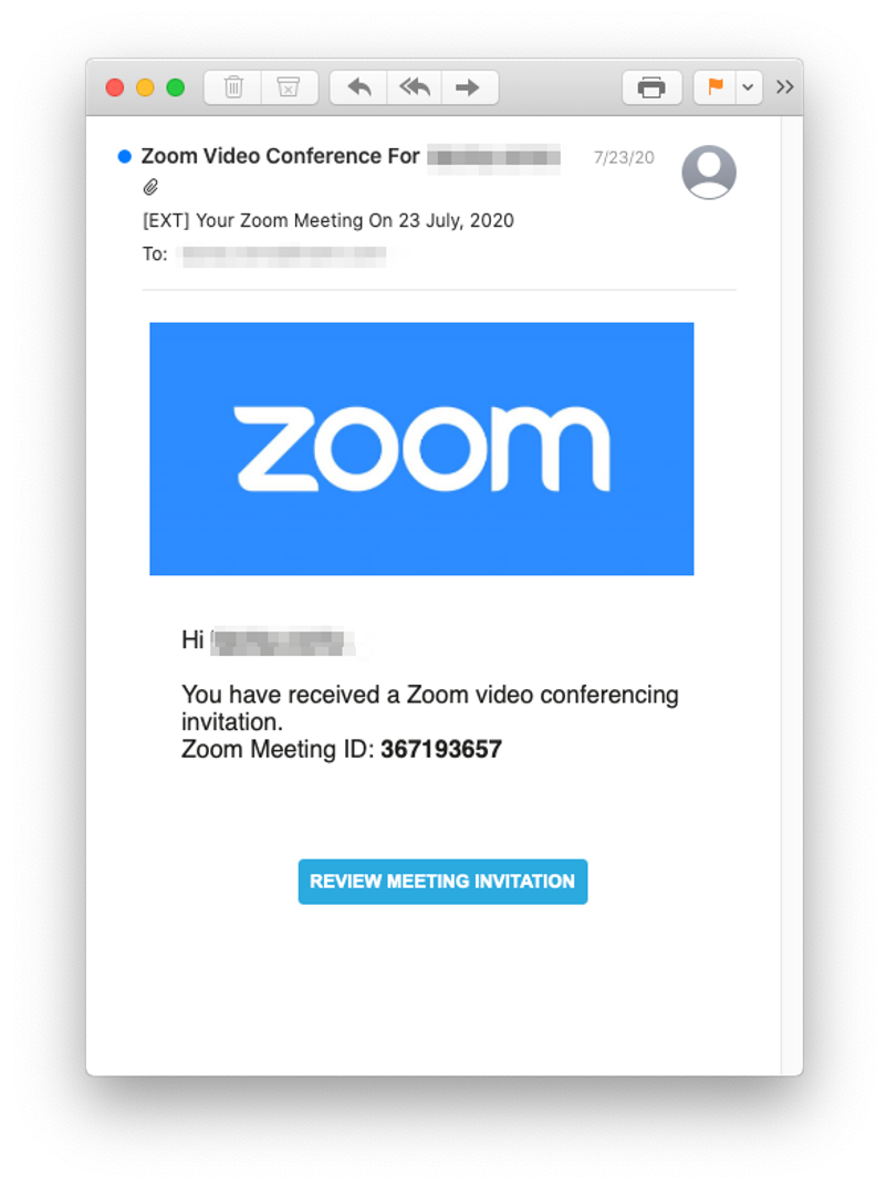 Fake Zoom meeting invitation harvests Microsoft credentials